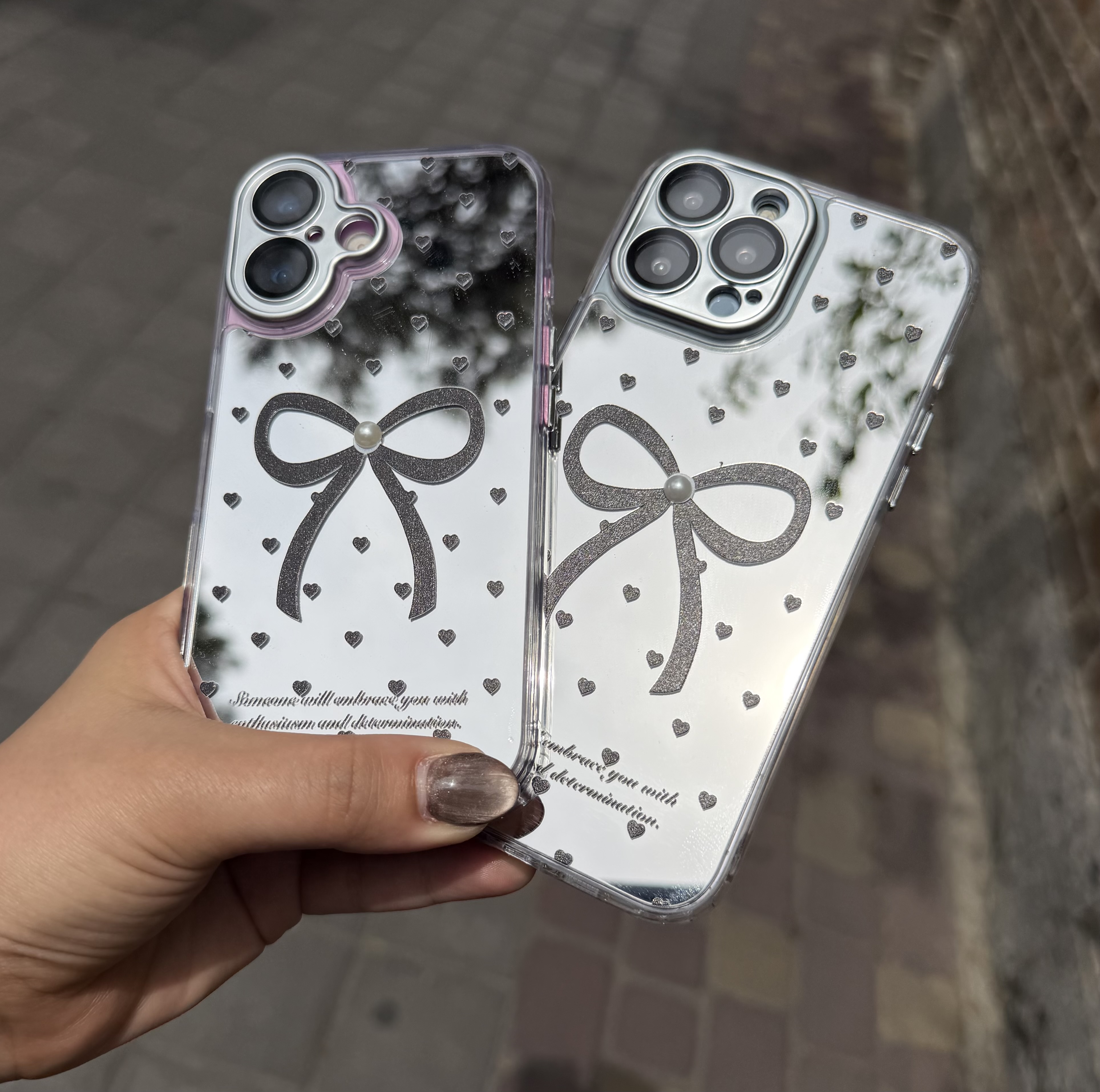 ribbon heart c4571 ایینه ای آیفون