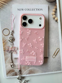 قاب آیفون دوتیکه مینیمال گل صورتی