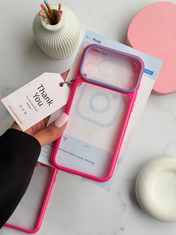 قاب آیفون pink frame