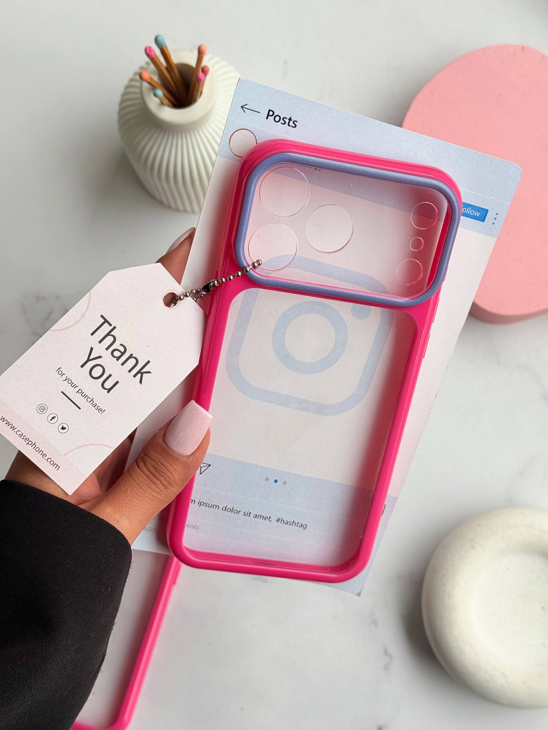 قاب آیفون pink frame